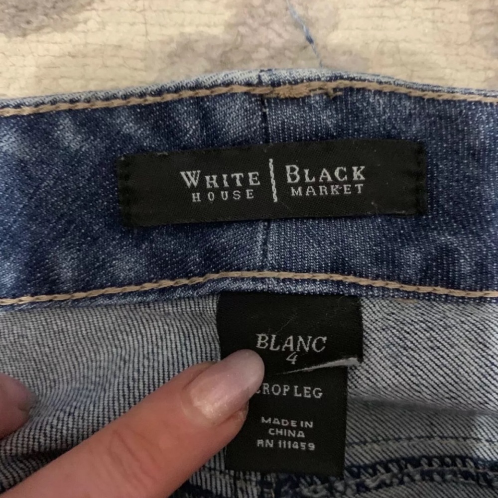 WHITE HOUSE BLACK MARKET Embellished Crop Jeans - Picture 5 of 5